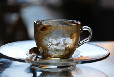 Close-up of coffee on table