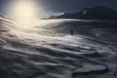 Wintertime at altitude in the carpathian mountains.