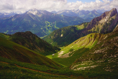 Scenic view of mountains against sky