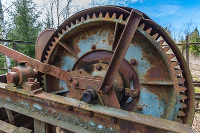 Close-up of rusty machine part