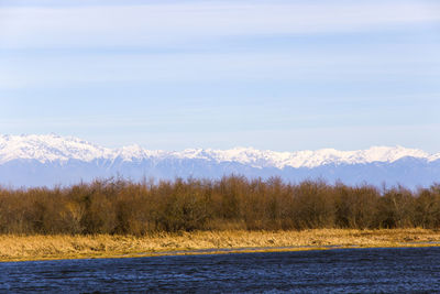 River landscape and view, daylight and outdoor, nature background in georgia