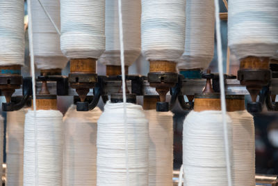Cotton thread making at textile industry
