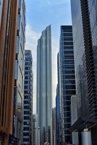 Low angle view of buildings in city