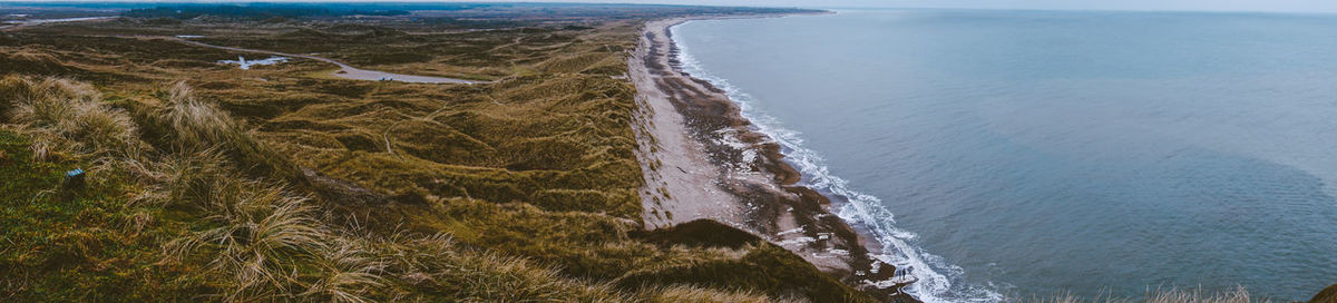 High angle view of beach