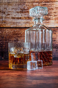 Close-up of glass on table