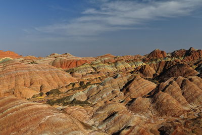 Scenic view of rock formations against sky