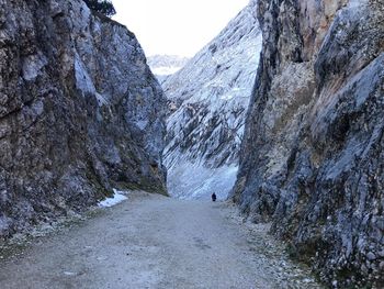 Road amidst rocky mountains