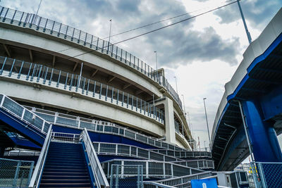 Low angle view of modern building against sky