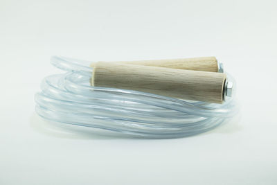 High angle view of coffee on white background