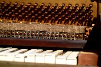 Close-up of old piano