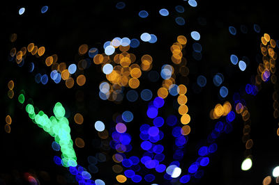 Defocused image of illuminated lights at night