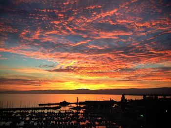 Scenic view of sunset over sea