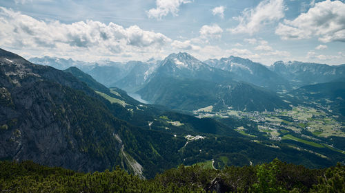 View from kehlstein hill on lake konigssee and beautiful nature around, berchtesgaden, germany