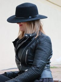 Woman wearing hat