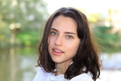 Close-up portrait of young woman