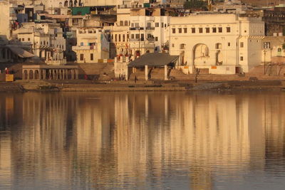 Reflection of cityscape in water