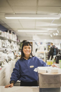 Portrait of a woman working