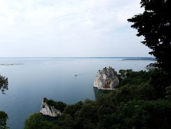 High angle view of sea against sky