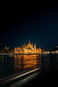 Illuminated city at night