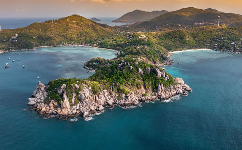 View of koh tao island from the south looking north at surat thani,thailand