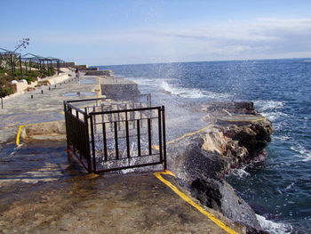 Scenic view of beach against sky