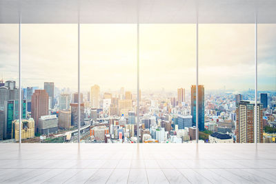 Modern buildings against sky in city