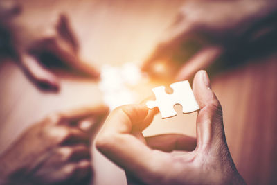 Close-up of hand holding hands