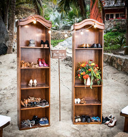 Flower pots at store