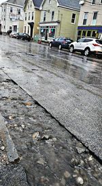 View of city street during rainy season