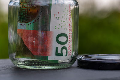 Close-up of paper currency