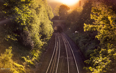 Railroad track on railroad track