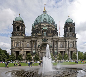 Most important church in berlin visited by many tourists coming from all over the world, germany