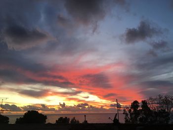 Scenic view of dramatic sky during sunset