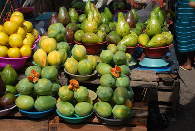 Fruits for sale at market stall