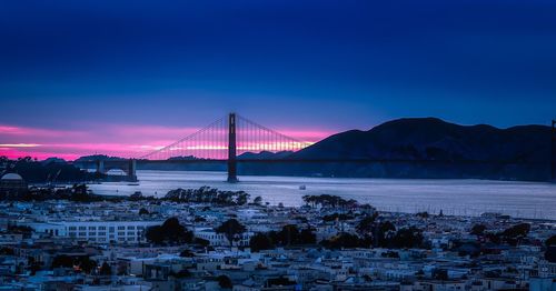 Suspension bridge over river