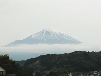 Scenic view of snowy mountain