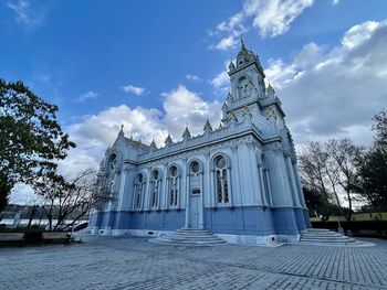 Low angle view of church against sky