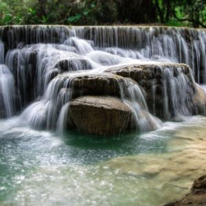 Scenic view of waterfall