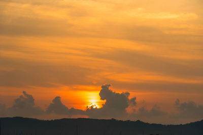 Scenic view of dramatic sky during sunset