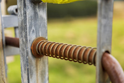 Close-up of rusty metal pipe