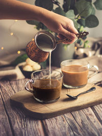 Coffee cup on table