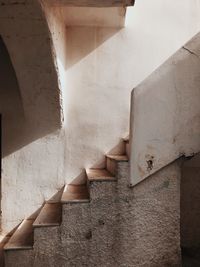 Low angle view of staircase in old building