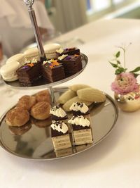 Close-up of dessert in plate on table