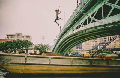 Low angle view of statue in city