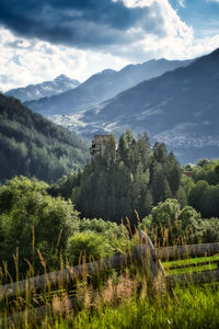 Scenic view of mountains against sky