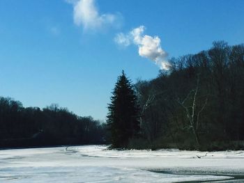 Scenic view of snow covered landscape