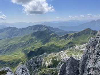 Scenic view of mountains against sky