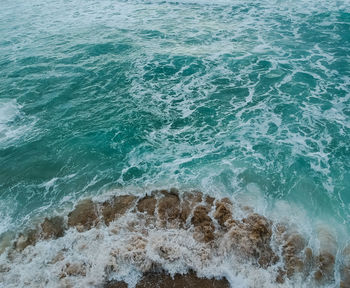 High angle view of sea