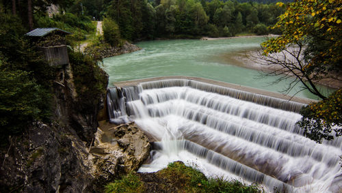 Scenic view of waterfall