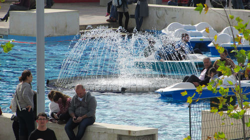 People enjoying water